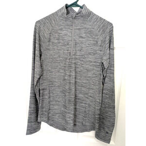 Men's Cozy 1/4 Zip Pullover Long Sleeve Active Wear Shirt Gray Size XL